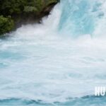 Huka Falls cascading waterfall in New Zealand