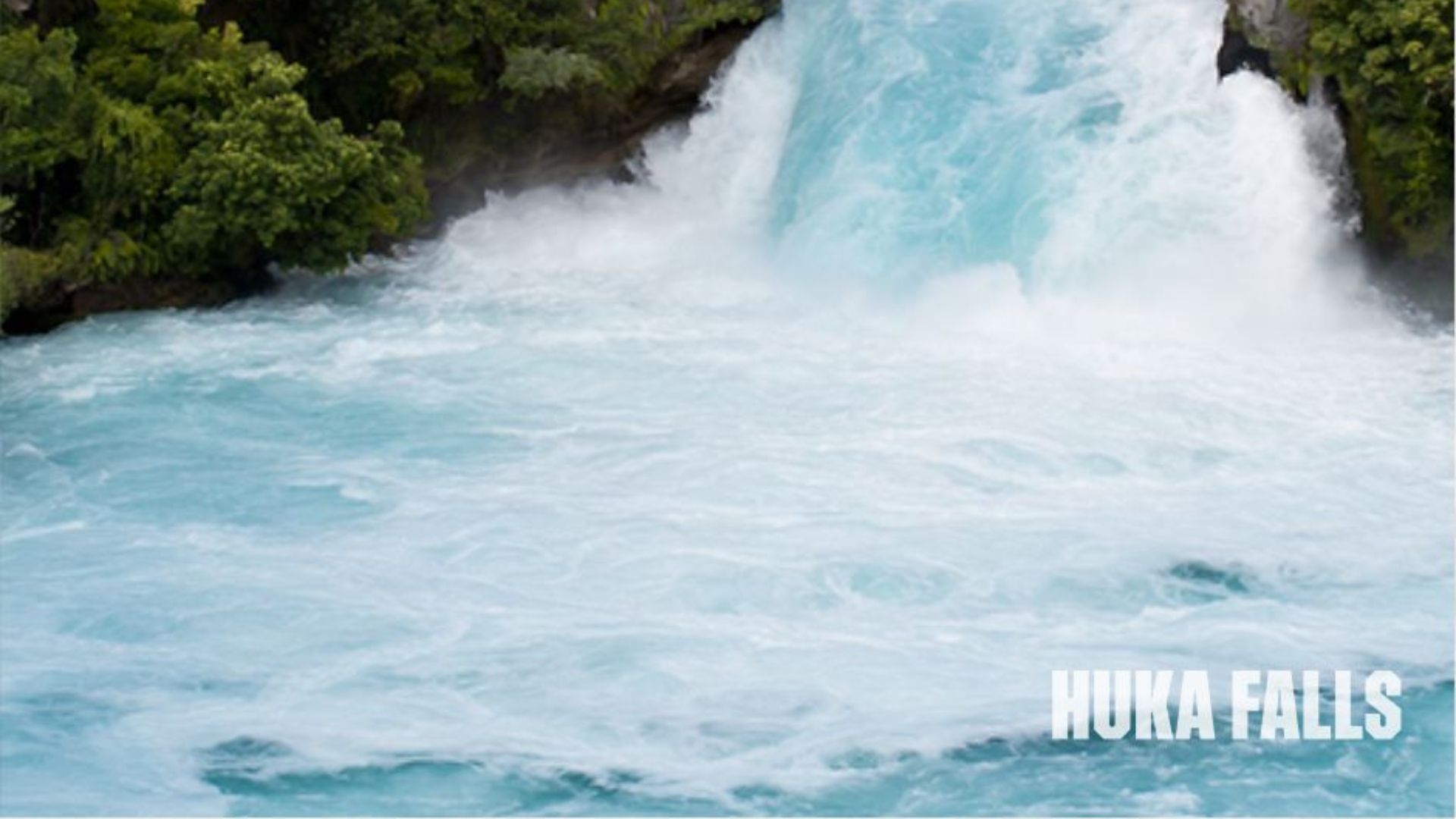 Huka Falls cascading waterfall in New Zealand