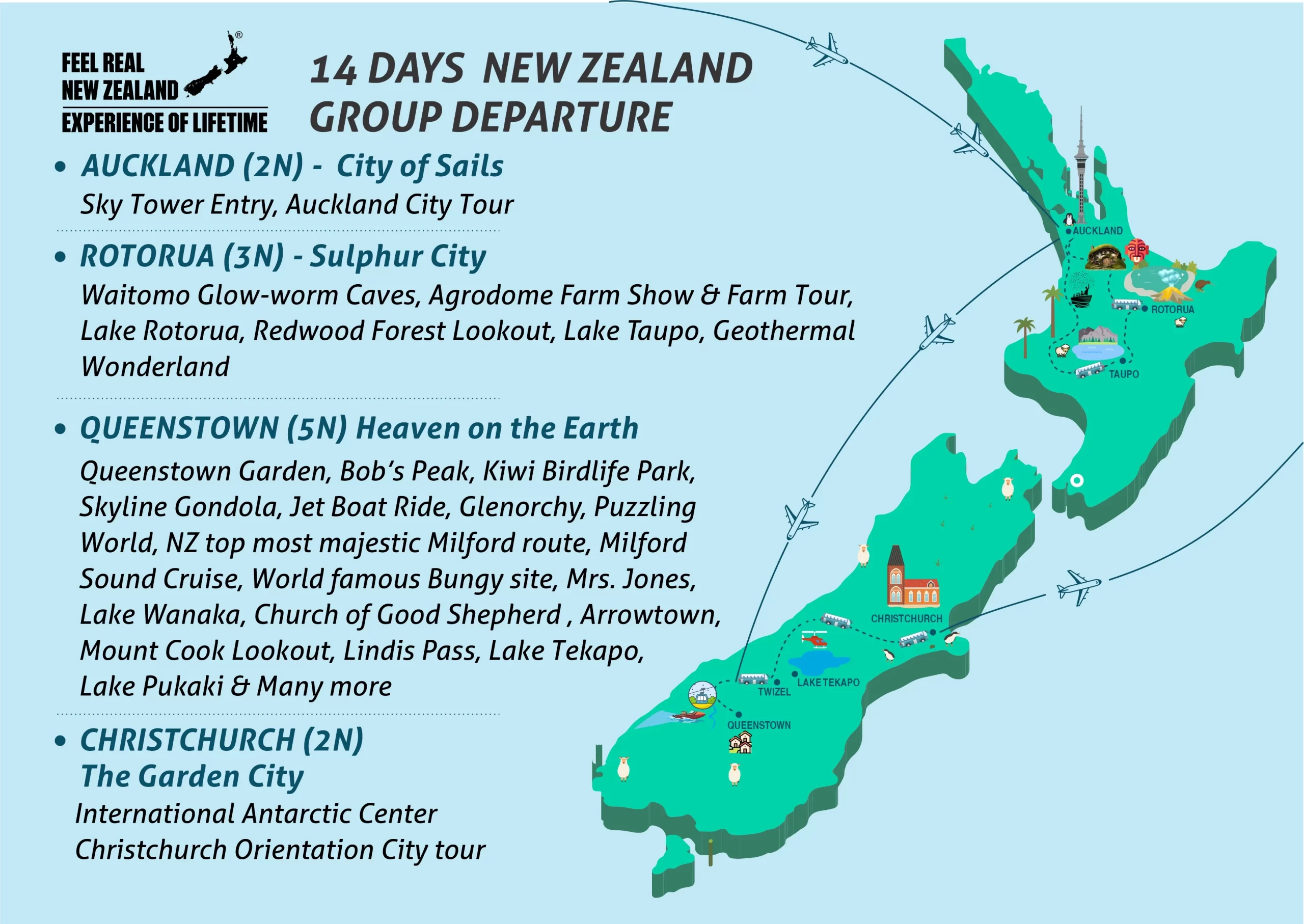 NZ 14 Day Group Tour Activities - New Zealand