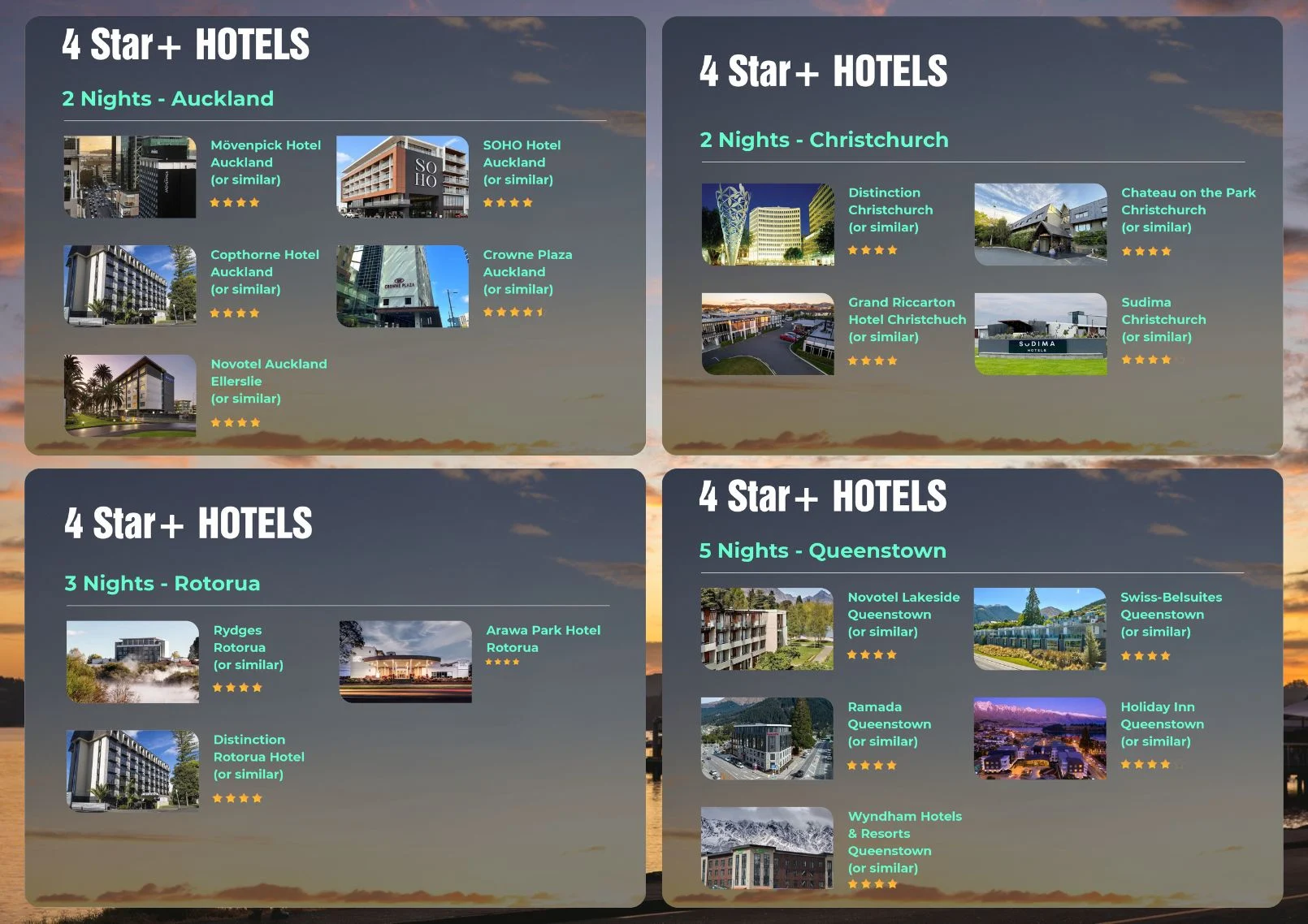 NZ 14 Day Group Tour Hotels
